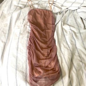 WINDSOR RUSHED BUTT SPARKLY DRESS